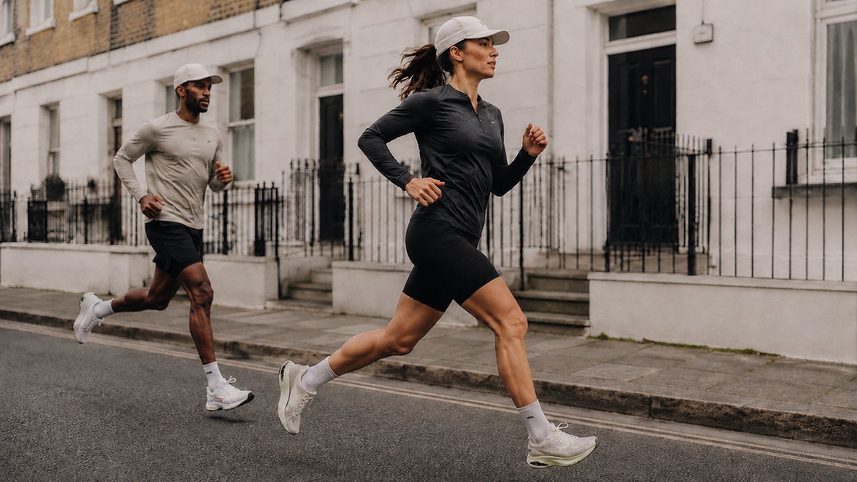 Running outfit with cap and shorts